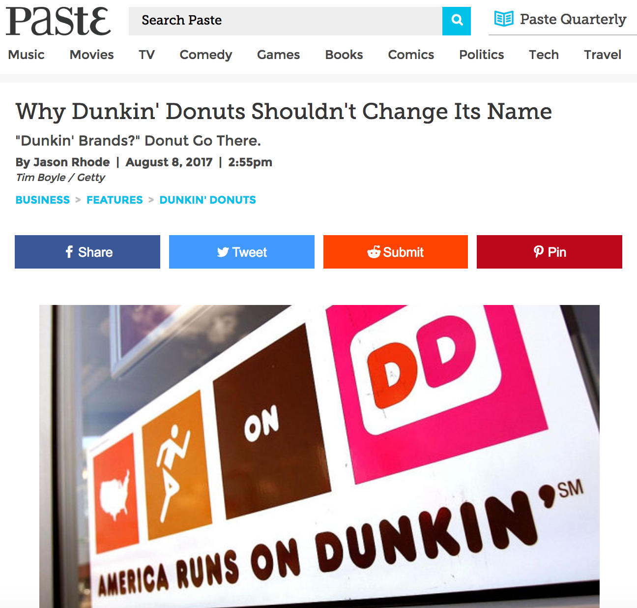 Dunkin' Donuts Name Change The People Revolt Brandwatch